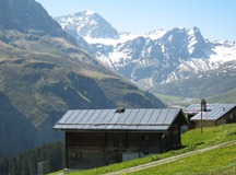 Blick gegen das Wisshorn (2998 m.ü.M)